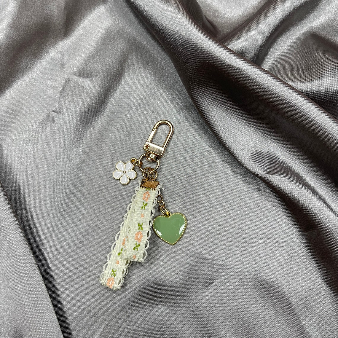 Jade Keychain Heart Keychain Flower Keychain Lace Keychain Etsy