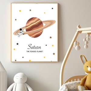 Saturn Digital Print Poster, Saturn Planet, Poster For Nursery