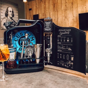 Bidón de cóctel de 20 litros, minibares artesanales, regalo original personalizado para hombre, minibar personalizado, barra de combustible personalizada, juego de bar portátil