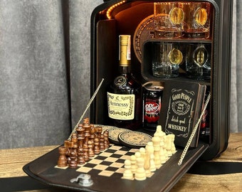 20 L Custom Jerry Can Mini Bar For a Gift, Chess Set Present For The Travel, Custom Fuel Bar, Personalized Mini Bar, Birthday Gift For Him