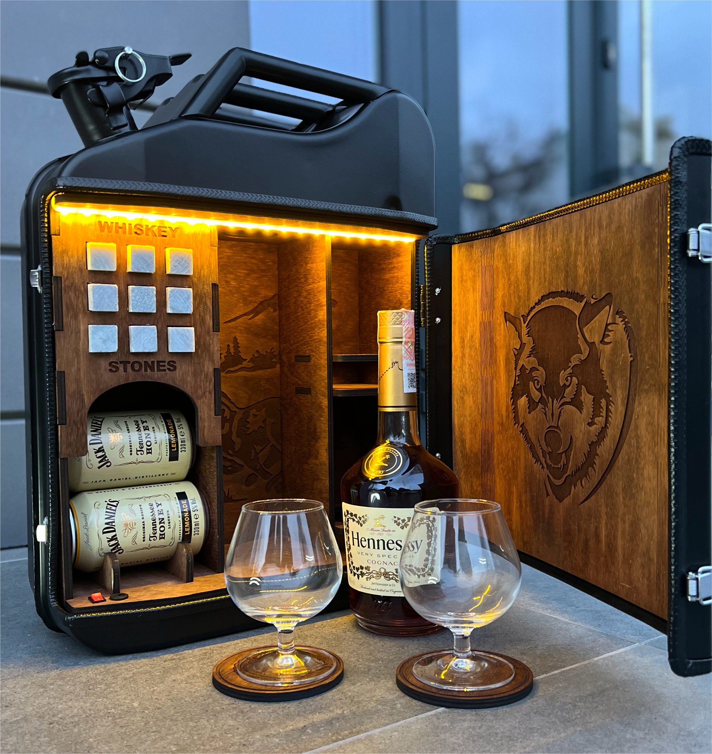 20 L Personalized Fathers Day Gift Jerry Can Mini Bar, Custom 