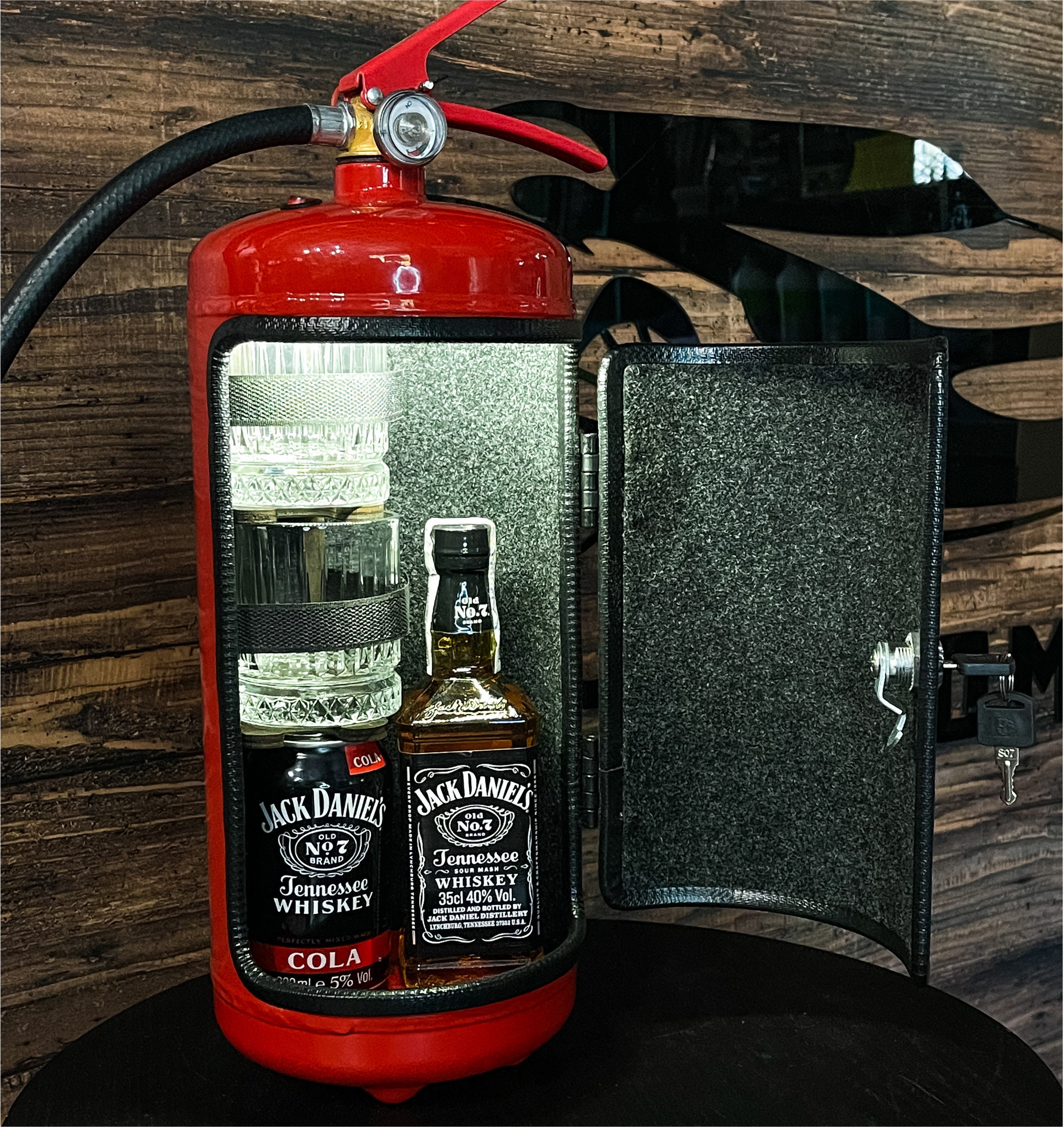 Christmas Fire Extinguisher Mini Bar With Whiskey Stones, Fire Extinguisher Mini  Bar, Wiskey Minibar for Firefighters, Custom Fuel Bar 