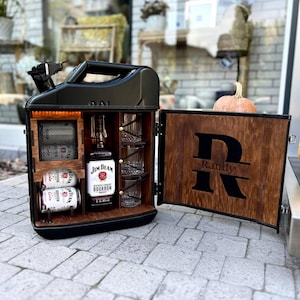 ¡Minibar personalizado! ¡Barra con botes para tus bebidas alcohólicas y bebidas favoritas! ¡Regalo para un hombre, padre, esposo, abuelo, hermano!