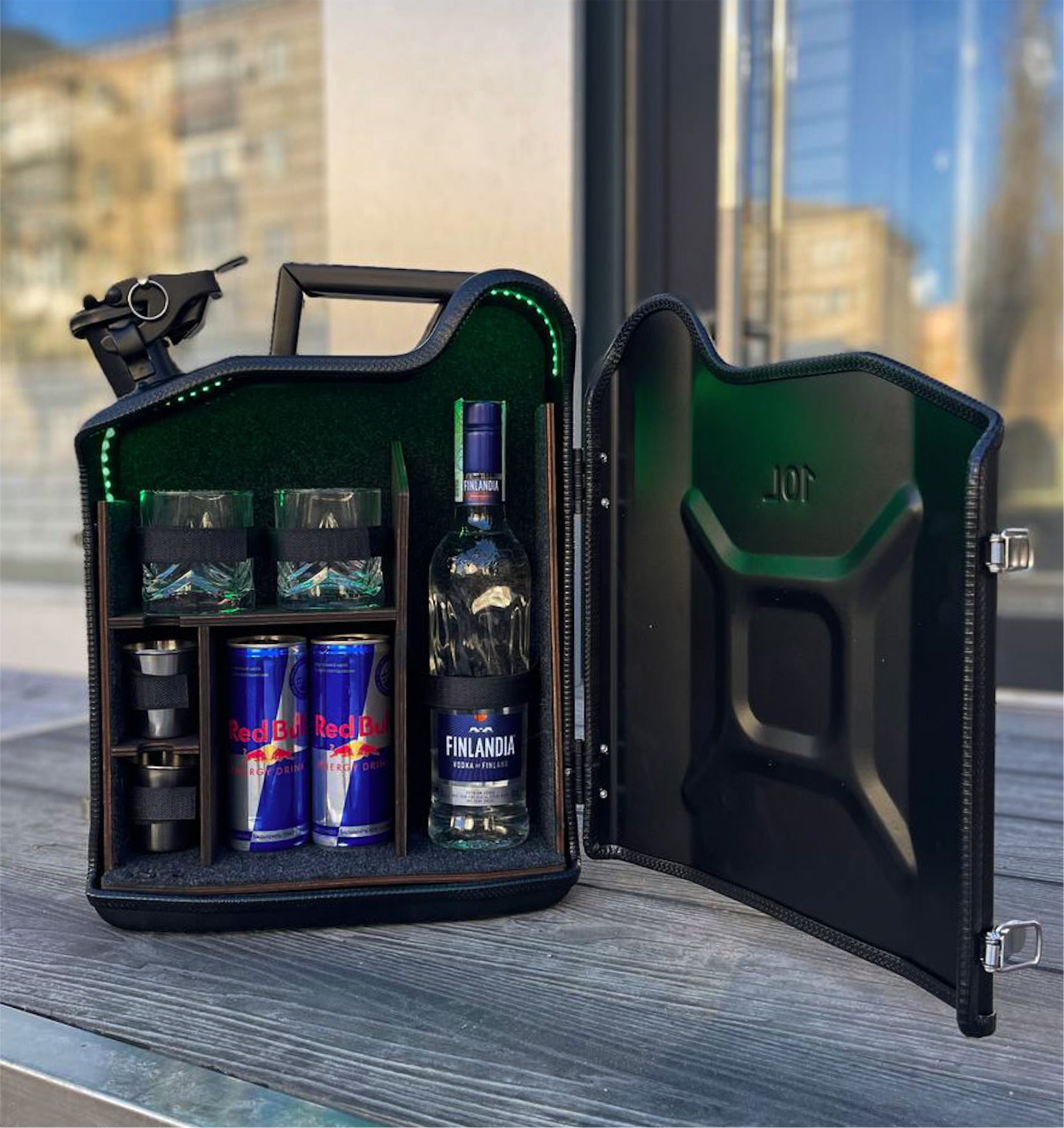 10L Canister Drinks Storage Cabinet, Customizable Portable Bar With ...