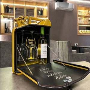 Minibar de vino de 10 L, bidón de bidón, minibar para marido, barra de combustible personalizada, bar de camping, minibar para vino o whisky, regalo para ella