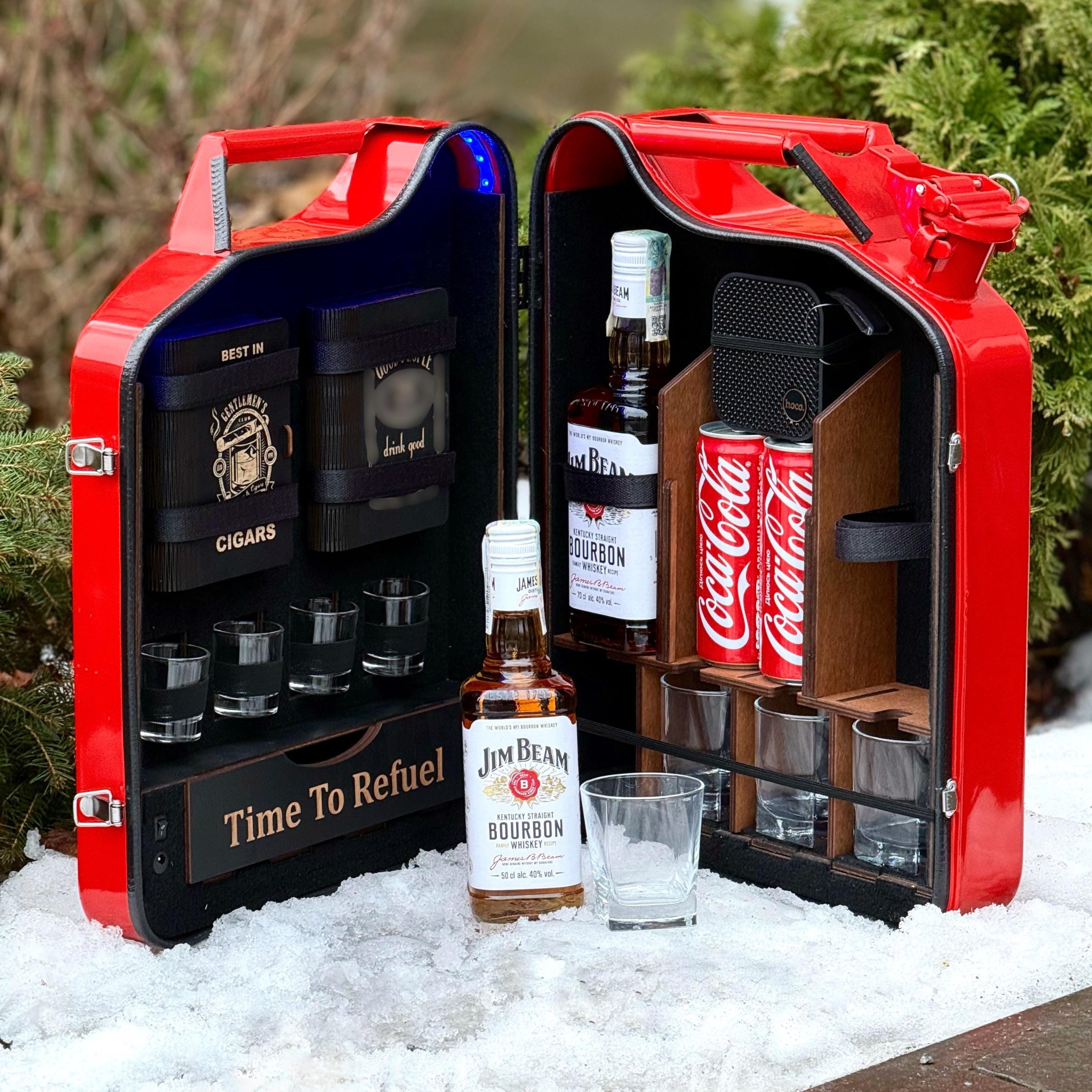 Jerry Can Mini Bar, Ultimate Alcohol Storage With Glassware, Cigar 