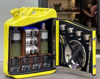 20L Mini Bar Kanister, personalisierter Spirituosenschrank mit Metallpicknick-Set-Geschenk