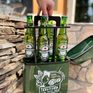 Minibar con bidón de 5 l y portacervezas de madera, minibar de cerveza, bar de cerveza portátil en bidón, bar para fiestas de camping, bar de combustible personalizado, bar de viaje