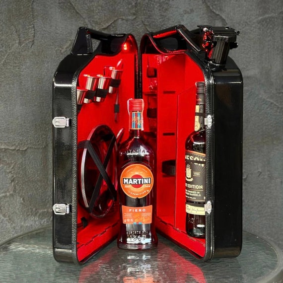 Kanisterhalter – ROTER Benzinkanister aus Metall 20 l Gin-Minibar
