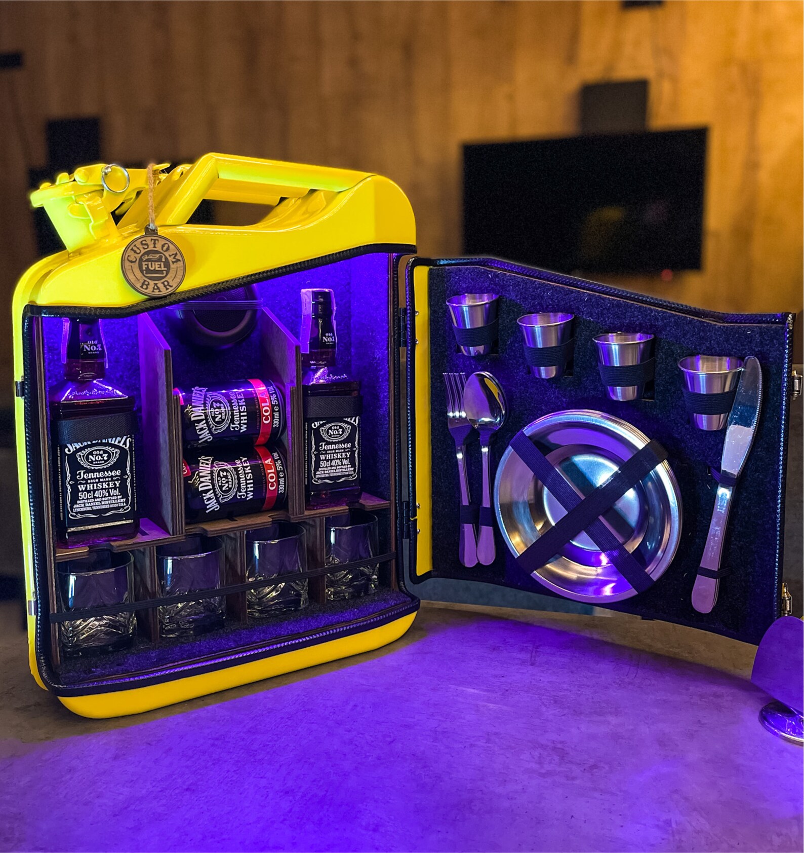 Black Matte Mini Bar Jerry Can Metal Mini Bar With Wood Etsy