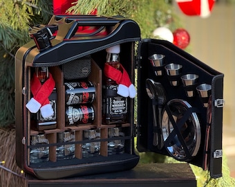 Mini bar ricavato da una tanica da 20 litri, mobile bar personalizzato per liquori, regalo per lui, set da picnic in metallo