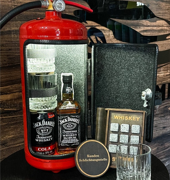 Christmas Fire Extinguisher Mini Bar With Whiskey Stones, Fire