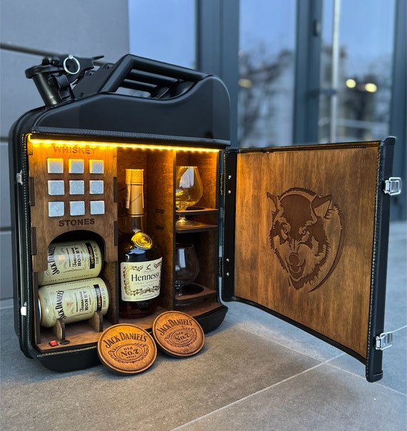 Jagdstil 20L Metallkanister Mini Bar/Vatertagsgeschenk/Display