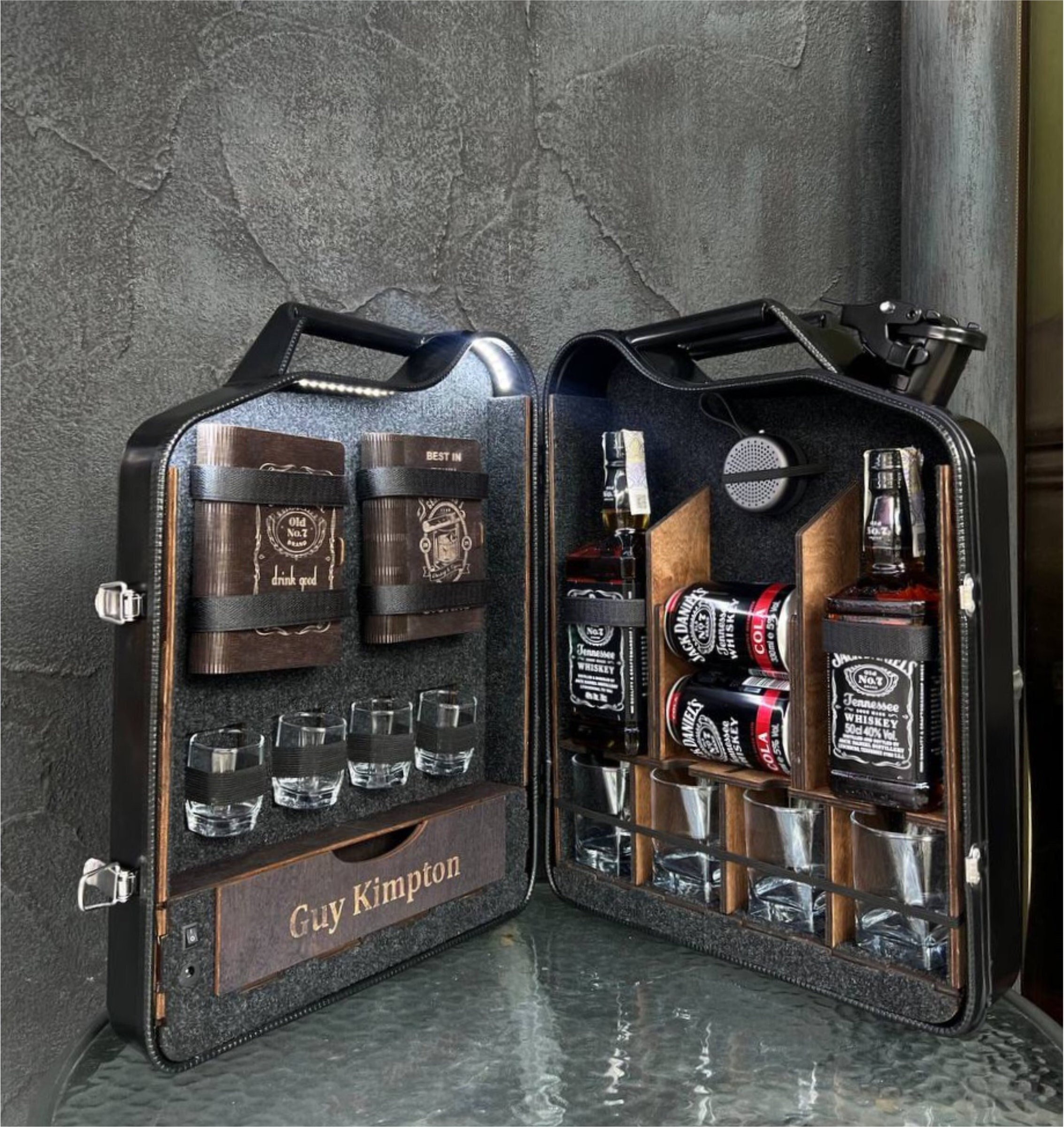 Personalized Whiskey Lover's Jerry Can Minibar With LED Backlight & Drawer  Customized Christmas Gifts -  Israel