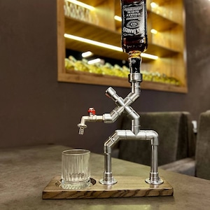 Dispensador de alcohol para el hogar, dispensador de bebidas como regalo de cumpleaños o Navidad para él, para papá, dispensador de licor, whisky y vino, barra de combustible personalizada