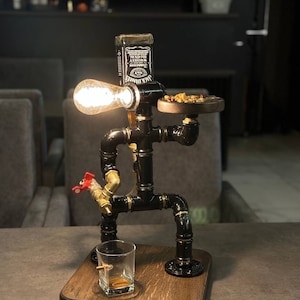 Dispensador de alcohol para el hogar, dispensador de bebidas como regalo de cumpleaños para él, para papá, dispensador de licor, whisky y vino, barra de combustible personalizada