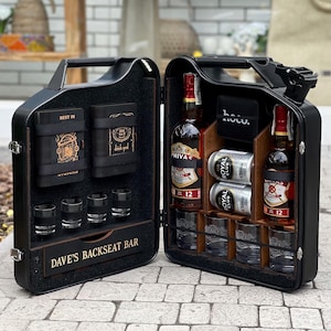 Personalized 20L Jerry Can Mini Bar – Custom Liquor Cabinet for Men – Unique Birthday, Anniversary, Christmas Gift for Him