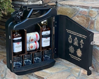 Handmade Jerry Can Mini Bar – 20L Military Style Liquor Cabinet, Unique Gift for Him, Custom Whiskey Bar, Groomsmen Gift, Man Cave Decor