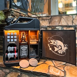 20 L Original Whiskey Set, Jerry Can Mini Bar, Custom Fuel Bar, Wooden Set For Two With Stones, Camping Mini Bar, Personalized Gift For Him