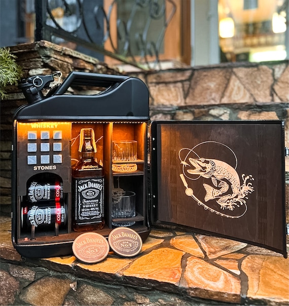 20 L Original Whiskey Set, Jerry Can Mini Bar, Custom Fuel Bar, Wooden Set  for Two With Stones, Camping Mini Bar, Personalized Gift for Him -   Denmark