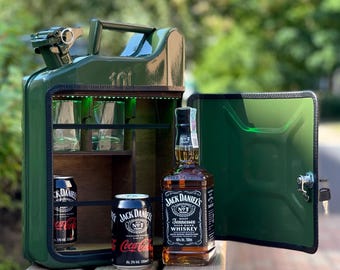 Mini bar a forma di tanica da 10 litri, custodia compatta da viaggio per liquori, mobiletto per bevande