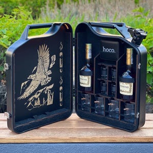 20 L American Whiskey Set In Jerry Can Mini Bar, Jerry Can Bar, Gift For a Husband, Personal Canister Gift, Custom Fuel Bar, Travel Mini Bar