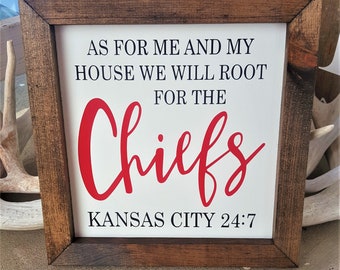 Kansas City Chiefs Framed Sign: Handmade Wood Decor