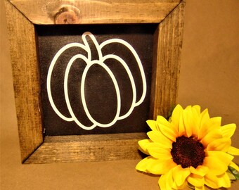 Pumpkin | Wood framed sign | Farmhouse style | Fall