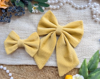 Yellow corduroy, Sailor bow tie, hair bow, pet bow tie, Over the collar bow Ties for pets, dog, cat accessories