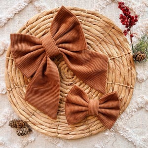 Tan, gingerbread brown, corduroy, luxury, thick, stiffened sailor bowtie, Over the collar bow Ties for pets, dog bow tie, cat bow tie