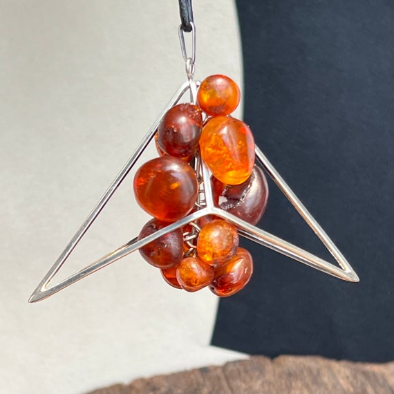 Sterling Silver and Baltic Amber Pendant