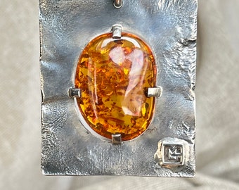 Rustic Amber Pin/Pendant