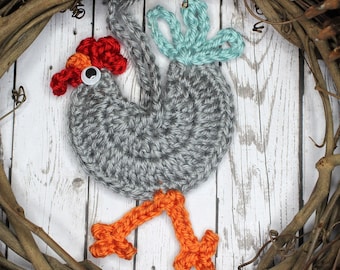 Rooster Ornament, Handmade Rooster, Rooster Decorations, Gifts for Chicken Lovers, Chicken Rooster Ornament, Handmade Crochet Rooster