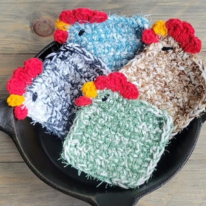 Kitchen Chicken Scrubby, Dish Scrubby, Crochet Chicken, Crazy Chicken Lady, Chicken Lover Gift, Chicken Decor Kitchen, Sustainable Kitchen