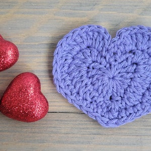 Heart Shaped Reusable Makeup Face Pads, Cotton Face Scrubby, Spa Gift for Her, Wash Cloth, Teen Girl Gift Ideas, Face Care Purple