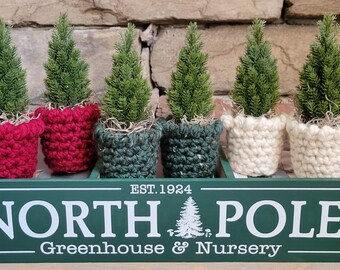 Maceta de árbol de Navidad artificial, decoración navideña, decoración rústica, decoración navideña roja, regalo de Navidad