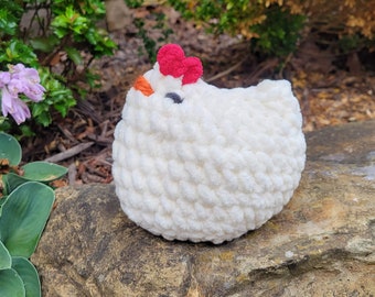 Pollo de granja, pollo blanco, regalo amante del pollo, decoración campestre, decoración de estantería, decoración de mesa de centro