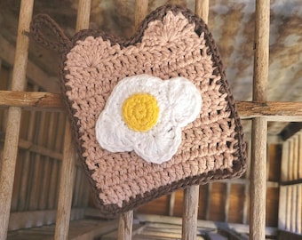 Decoración de cocina estilo granja chic: agarradera para huevos para amantes del pollo, agarradera para huevos y tostadas