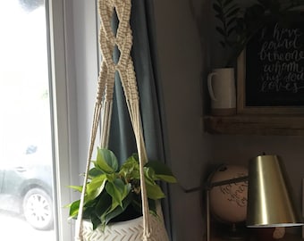Colgador trenzado de la planta de Macrame