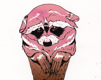 Raccone, 3-color screen print on Stonehenge