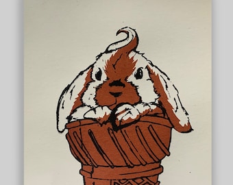 Bun Bun, 3-color screen print on Stonehenge