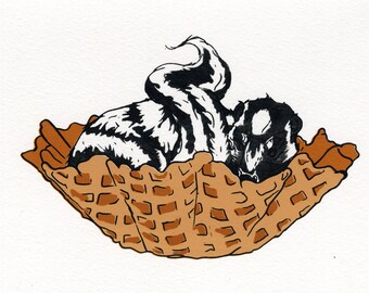 Skunkies & Cream, 3-color screen print on Stonehenge