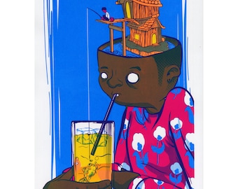 And I Said to Myself, 4-color screen print on Bristol