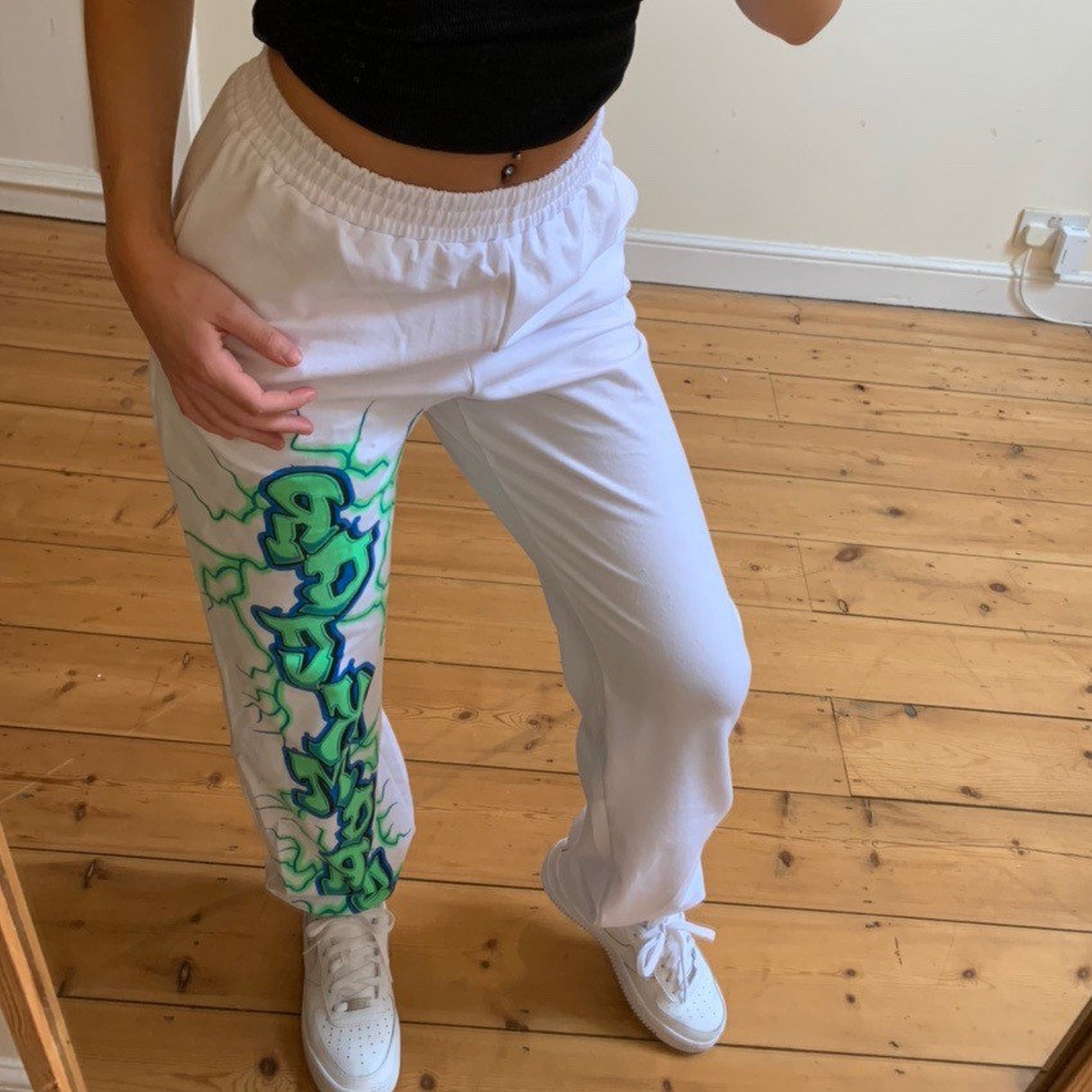 i saw it first white joggers