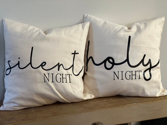 Oh Holy Night Accent Pillow in White