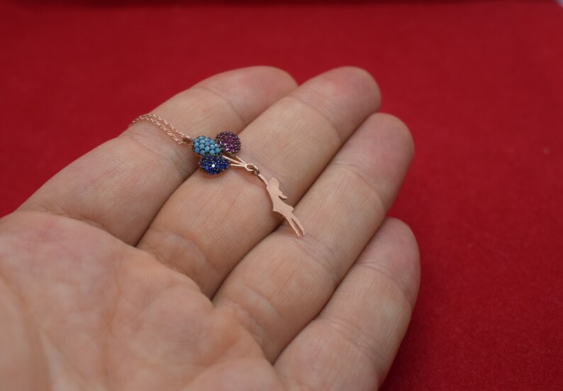 Dainty Girl Necklace Colorful Women Necklace Dainty Zircons Theme Rose Gold Coating Balloon Girl Necklace Christmas Gift Gift for Her