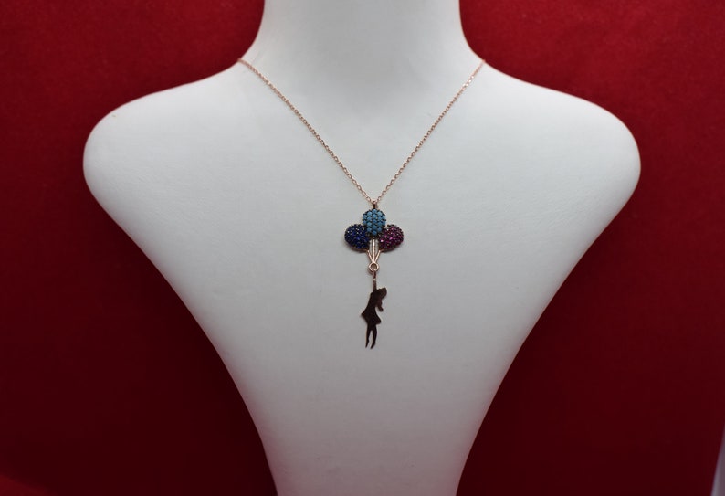 Dainty Girl Necklace Colorful Women Necklace Dainty Zircons Theme Rose Gold Coating Balloon Girl Necklace Christmas Gift Gift for Her