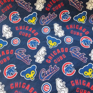 MLB Cooperstown Chicago Cubs Print 100% Cotton Fabric-Fat Quarter, By the Half Yard, By the Yard