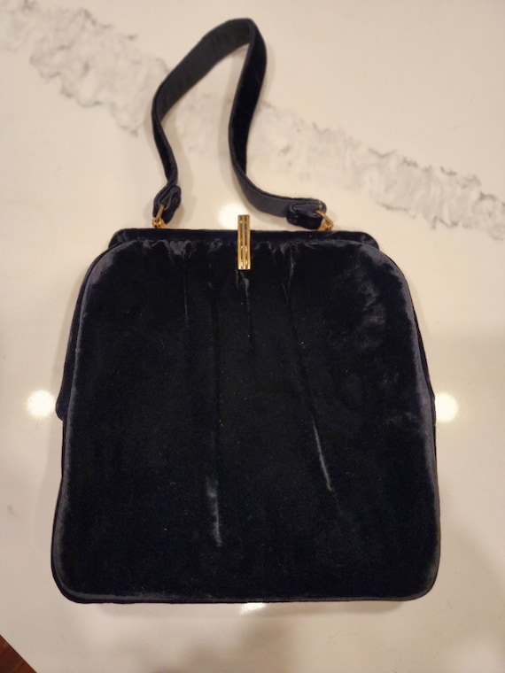 1960s Black Velvet Evening Handbag