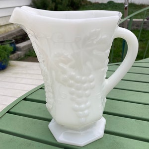 Small Vintage Anchor Hocking Milk Glass Pitcher